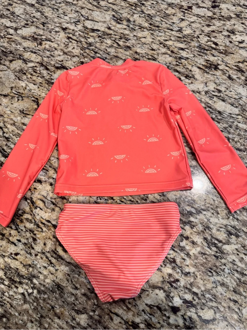 5T Carter's Coral Pink Long-Sleeve Rashguard Swim Set